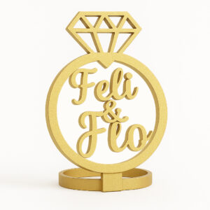 “Amor Eterno” – Servilletero con Nombres y Anillo