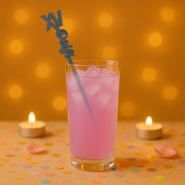 Revolvedores de trago Personalizados Cumple  de 15 - Golden XV - Imagen 2