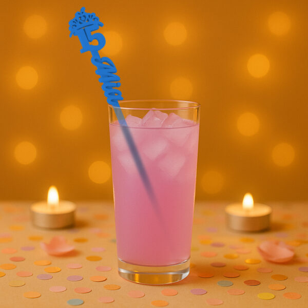Revolvedores de trago Personalizados Cumple  de 15 - Imperial Glow - Imagen 2