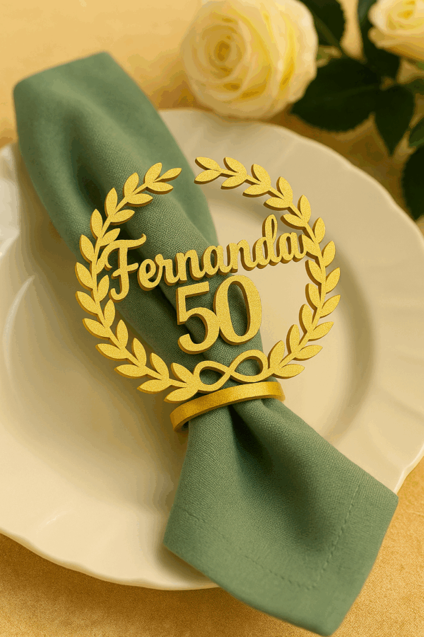 “Celebrando en Grande” – Servilletero de Cumpleaños con Nombre y Edad - Imagen 2