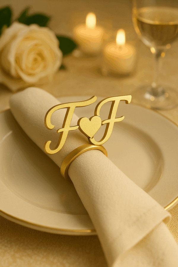 “Iniciales que Unen” – Servilletero de Boda Personalizado - Imagen 2